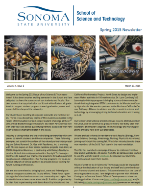 Spring 2015 newsletter cover