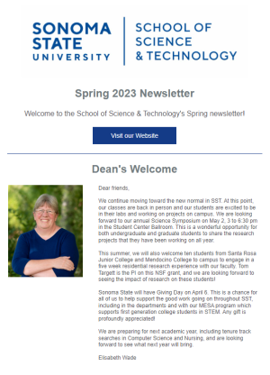 Spring 2023 newsletter cover